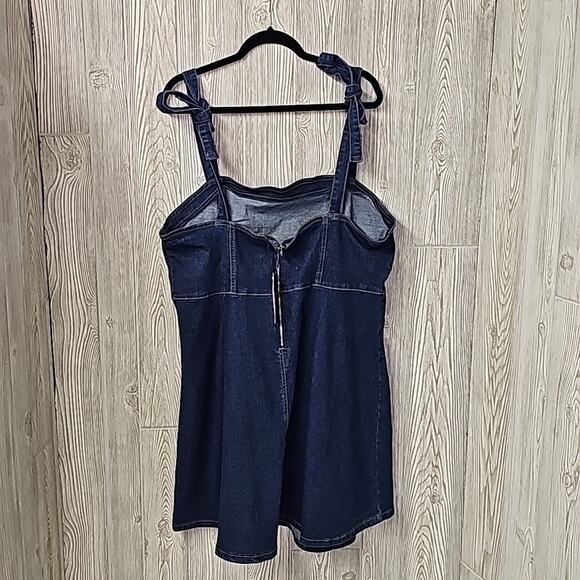 Cider Denim Bowknot Mini Dress Fit & Flare Womens Plus Size 3XL NEW - Picture 4 of 12